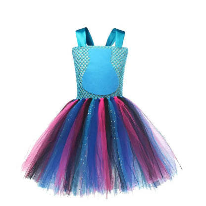 Movie Girls Alien Dog Costume Cartoon Blue Tulle Festival Dress Lilo Tutu Dress Maia Kealaha  Live-action Character Dress Up Trikidsworld