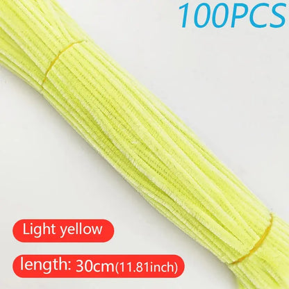 100PCS Colorful Twisted Rod DIY Handcraft Bar Wire Imaginative Wool Root Fluffy Bar Iron Wire Sticks Art Kids Educational Toys Trikidsworld