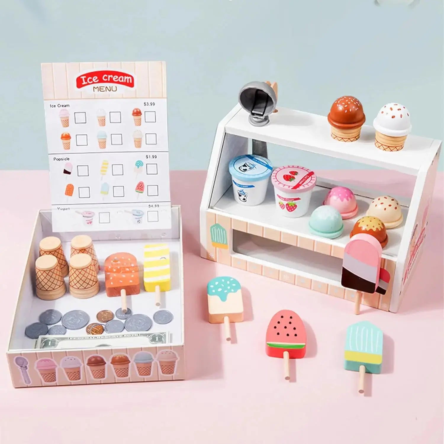 Montessori Ice Cream Playset – Pretend Food Toys for Kids Trikidsworld