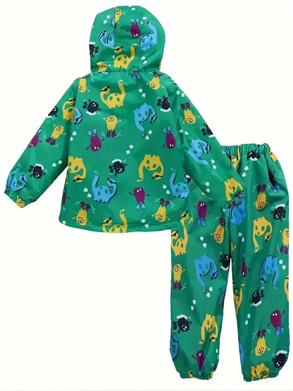 Children's Clothing Sets Cartoon Raincoat Suit Girls Boys Sets Waterproof Top and Pants 2pcs For Kids Hooded Jacket And Trousers Trikidsworld