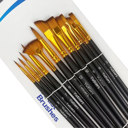 12/24pcs Professional Artist Painting Brush Oil Painting Watercolor Set For Oil, Acrylic, Canvas, Gouache,Includes Fine Detail Trikidsworld