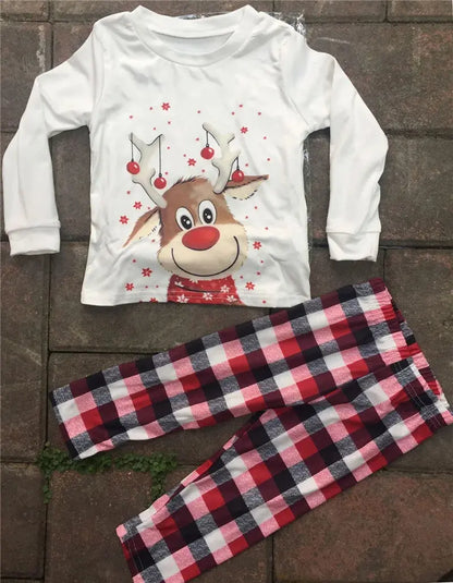 Christmas Family Matching Pajamas Sets Parent-Child Mother Daughter Cotton Suit Father Son Cartoon Top Trousers Outfits Trikidsworld