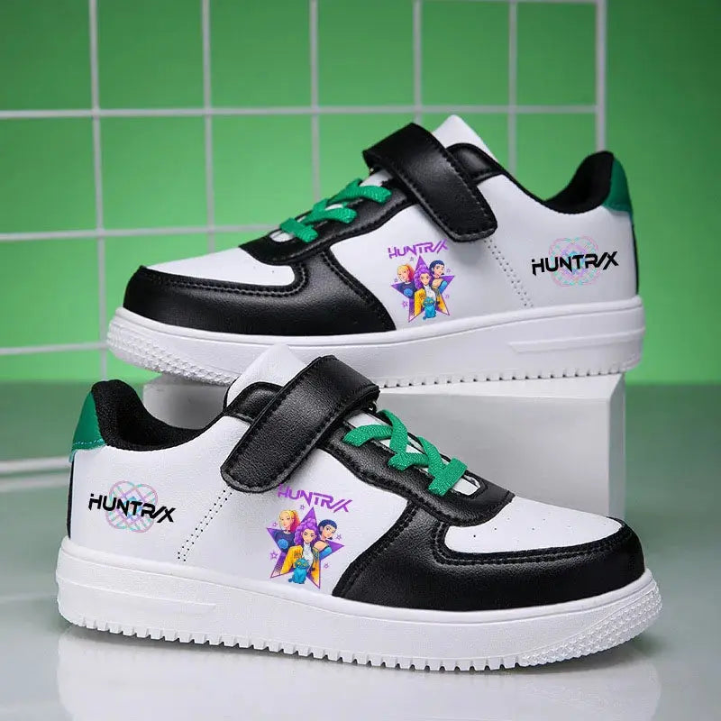 Childrens Sneakers KPop Demon Hunters Kids Skateboarding Tennis Shoes Girls White Shoes Soft Flat Student Versatile Casual Shoe Trikidsworld