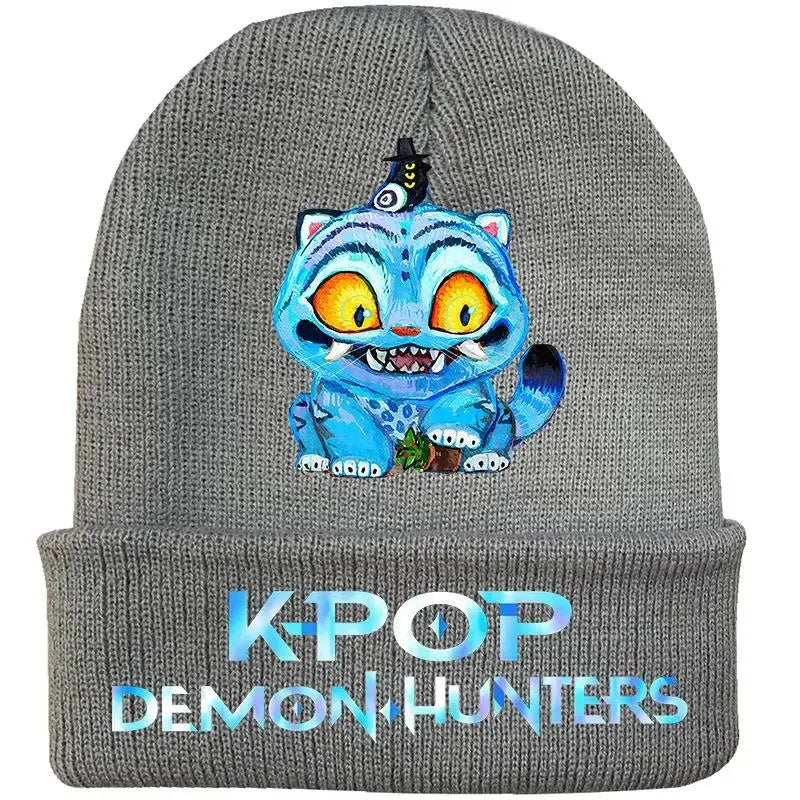 Kpop Demon Hunter Cute Knitted Hat Girls Anime  Rumi Mira Zoey Cap Kids Winter Outdoors Warm Beanies Kid Headgear Birthday Gift Trikidsworld