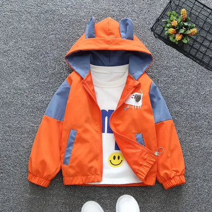 Spring - Autumn Jackets with Puppy Patterns for 3 - 10 - Year - Old Boys and Girls, Hooded with Ear - like Decorations Trikidsworld