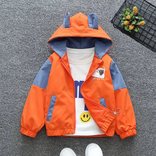 Spring - Autumn Jackets with Puppy Patterns for 3 - 10 - Year - Old Boys and Girls, Hooded with Ear - like Decorations Trikidsworld