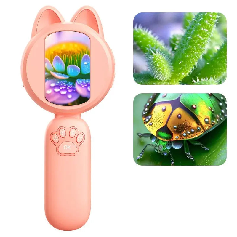 Digital Handheld Microscope with IPS Screen & LED – Kids STEM Tool Trikidsworld
