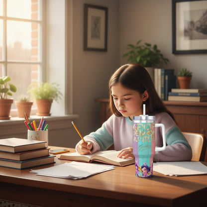 Kpop Demon Hunters Golden Huntrix Stainless Steel Tumbler Beach Thermal Cups With Straws and Lid Large Mugs Cup Hot Water Bottle Trikidsworld