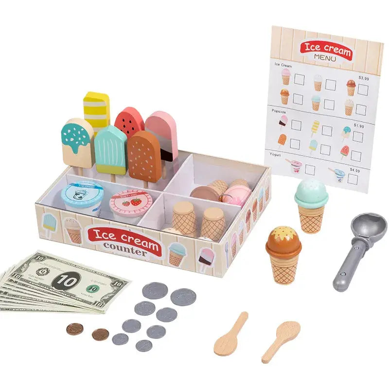 Montessori Ice Cream Playset – Pretend Food Toys for Kids Trikidsworld