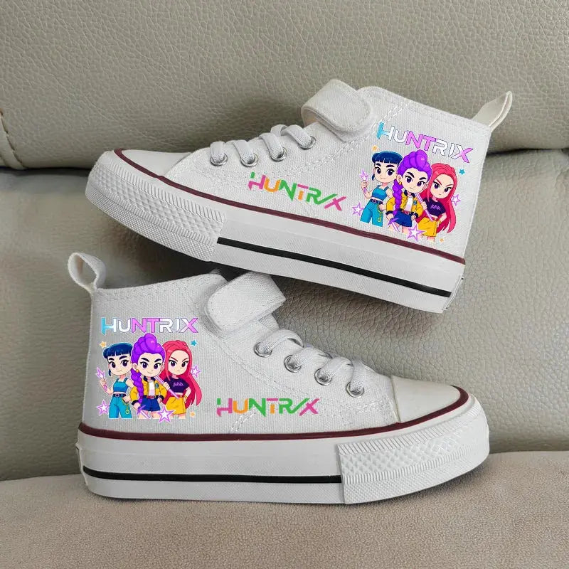 Children's Canvas Shoes High-Top Kpop Demon Hunter Girls Sneakers Breathable Kids sports Shoes Student Running Tennis Shoe Trikidsworld