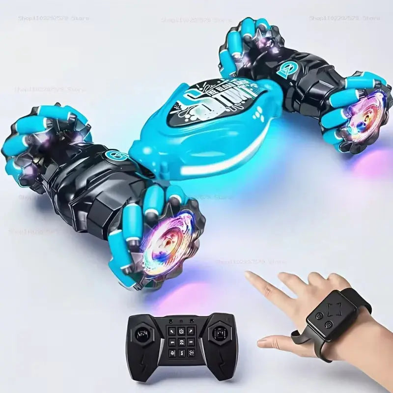 4WD RC Drift Car With Music Led Lights 2.4G Gesture Radio Remote Control Spray Stunt Car 360° Rotating Climbing Car Toys Gifts Trikidsworld