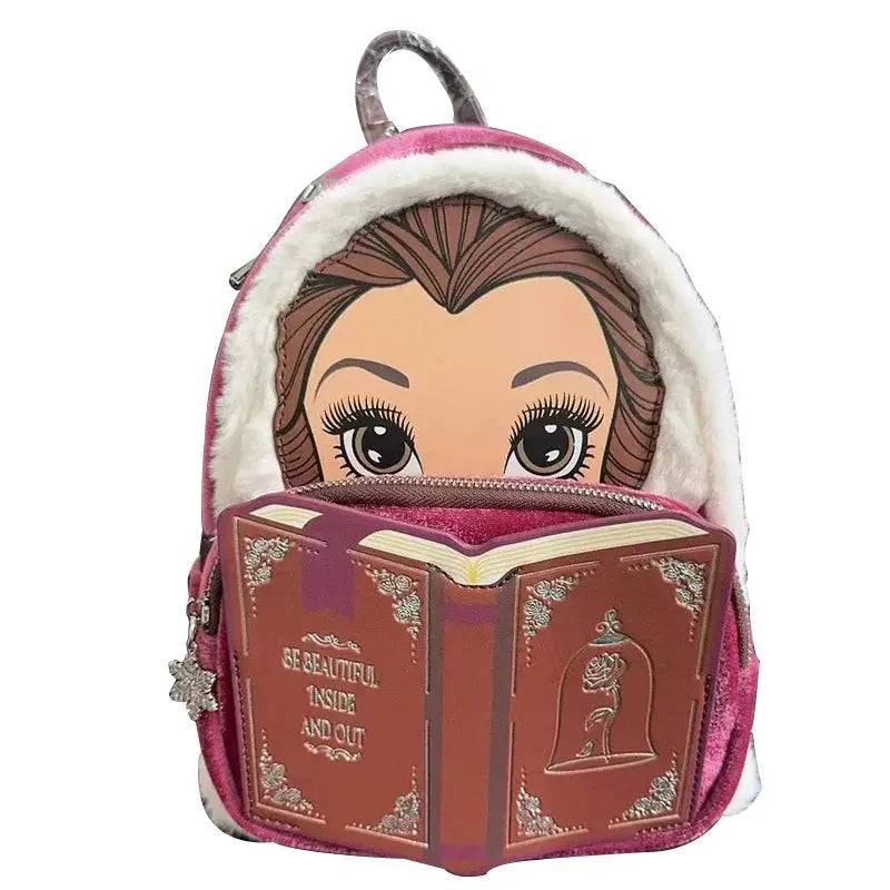 Beauty and The Beast Princess Series Cogsworth ‌Lumiere Chip‌ Bell Winter Cosplay Mini Backpack Fashion Cute Girl Storage Bag Trikidsworld