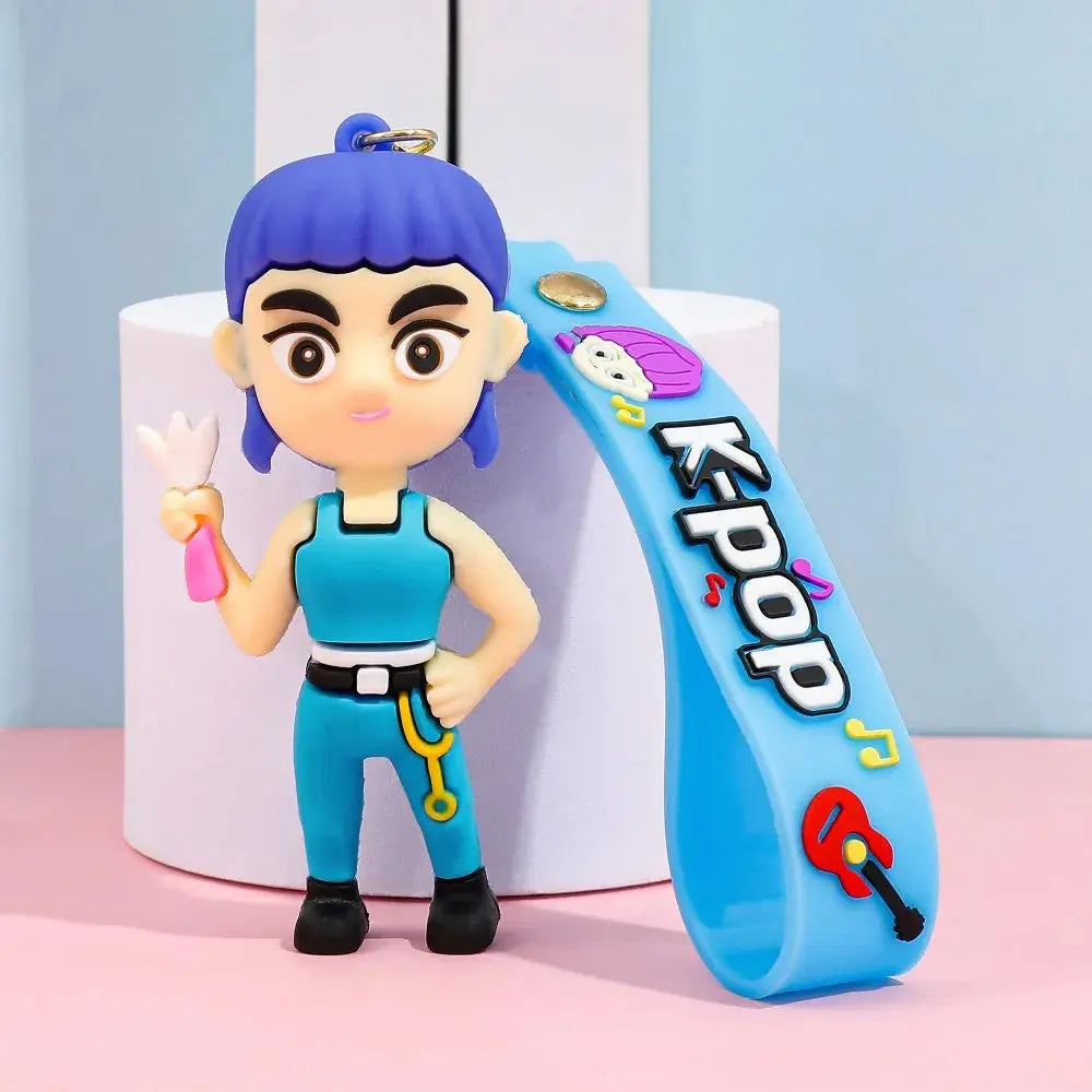 3D Printed Anime Movie Kpop Demon Hunters Girls Derpy Keychains Doll Cute Tiger Action Model Toy Collection Gifts Trikidsworld