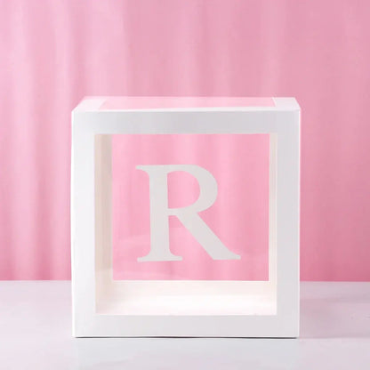 27/25cm Custom Transparent Letter Box A-Z Baby Shower Girl 1st Birthday Party Decoration Kids Wedding Birthday Balloon DIY Box Trikidsworld