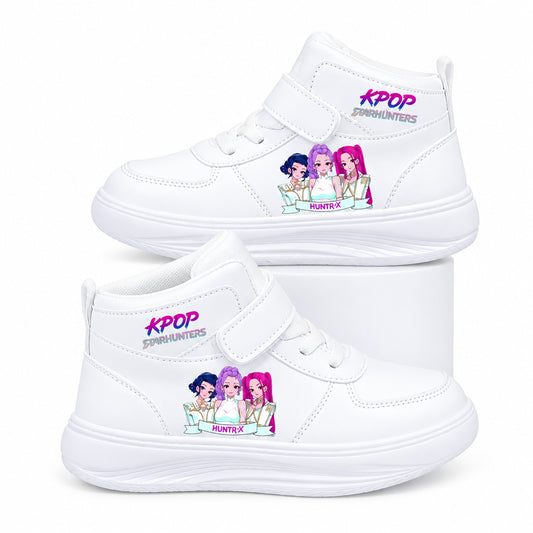 Children High Top Sneakers Kpop Demon Hunters Print Kids Sport Shoes Tennis Shoes White Casual StellaLou Running Trikidsworld