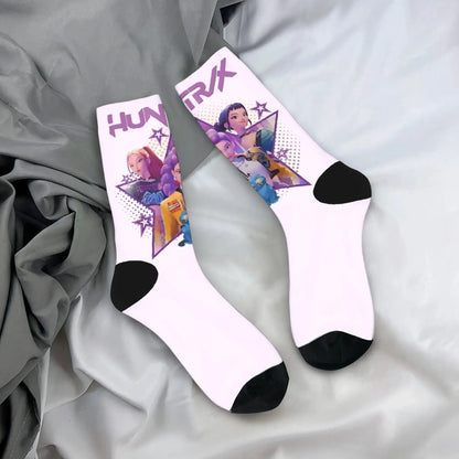 Baby Saja KPop Demon Hunters Chibi Art Stockings Custom Leisure Socks Autumn Non Skid Socks Men Outdoor Sports Medium Soft Socks Trikidsworld