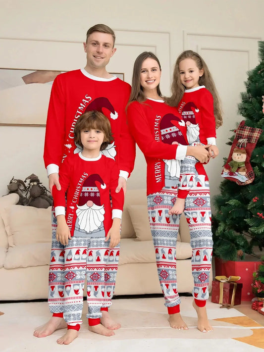 New 2025 Santa Claus Print Parent-child Matching Pajamas Set Casual 2 Pieces Suit Loungewear Baby Romper Xmas Family Look Pyjama Trikidsworld