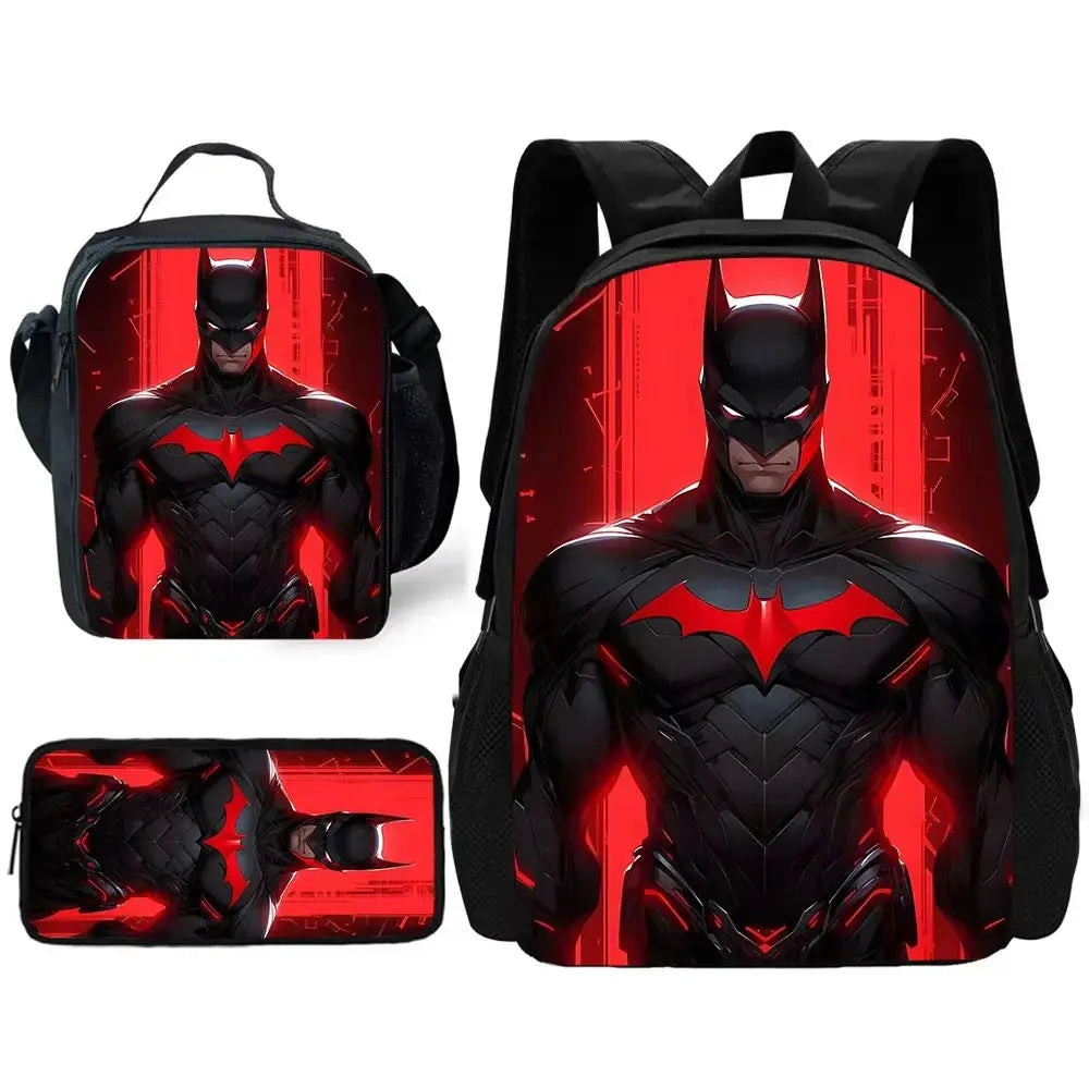 Batman Kids Backpack Set 3pcs – School, Lunch & Pencil Bags Trikidsworld