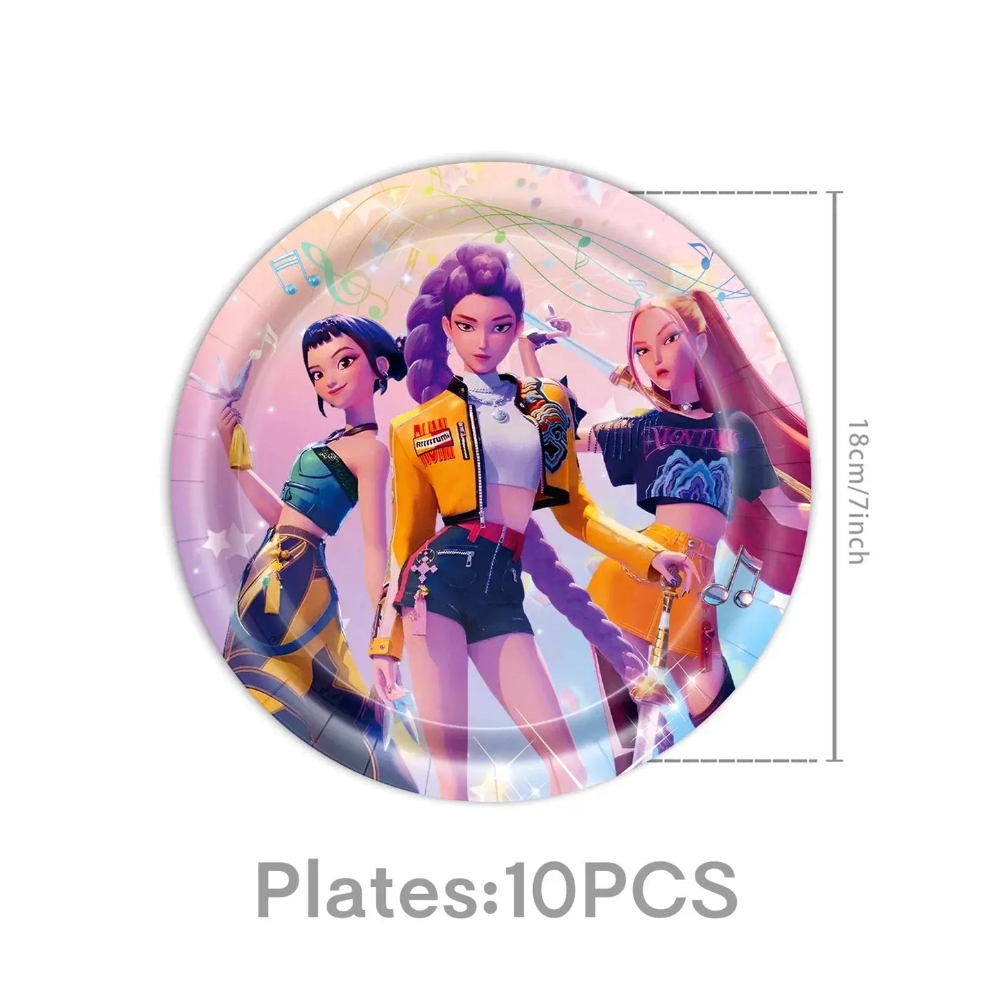 Demon Hunters Birthday Party Decor Tableware Banner Decorations Cake Topper Balloon Girl Kid Korean Kpop Anime Party Supplie Set Trikidsworld