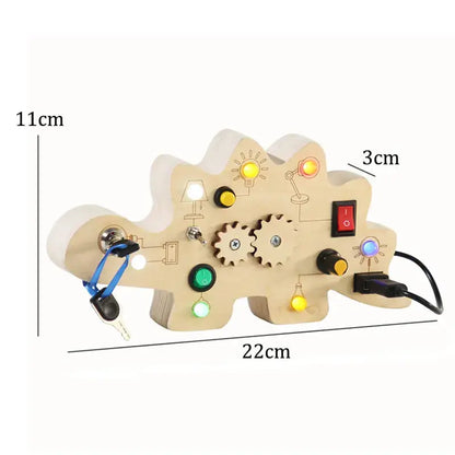 Montessori Busy Board Sensory Toys Wooden With LED Light Switch Control Board Travel Activities Children Games For 2-4 Years Old Trikidsworld