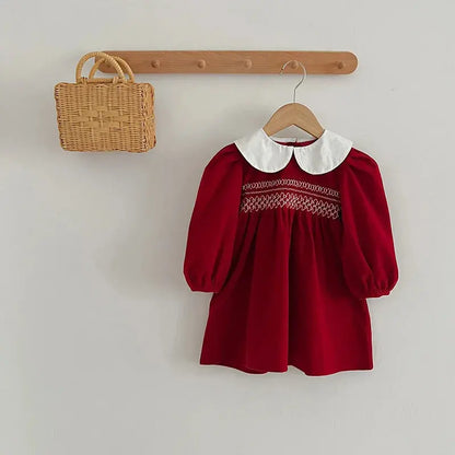 Christmas Deer Girls Fashion Autumn Winter Cute Knitted Sweater Christmas Long Sleeve Dress 2-6Yrs Children Party Sweet Clothing Trikidsworld