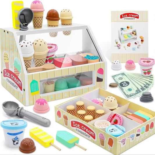 Montessori Ice Cream Playset – Pretend Food Toys for Kids Trikidsworld
