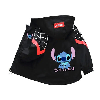 Kids labubu Clothes Autumn Baby Boys Girls Jacket Fashion Cartoon Stitch Print Outerwear for Kids Clothes Children Summer Coat Trikidsworld