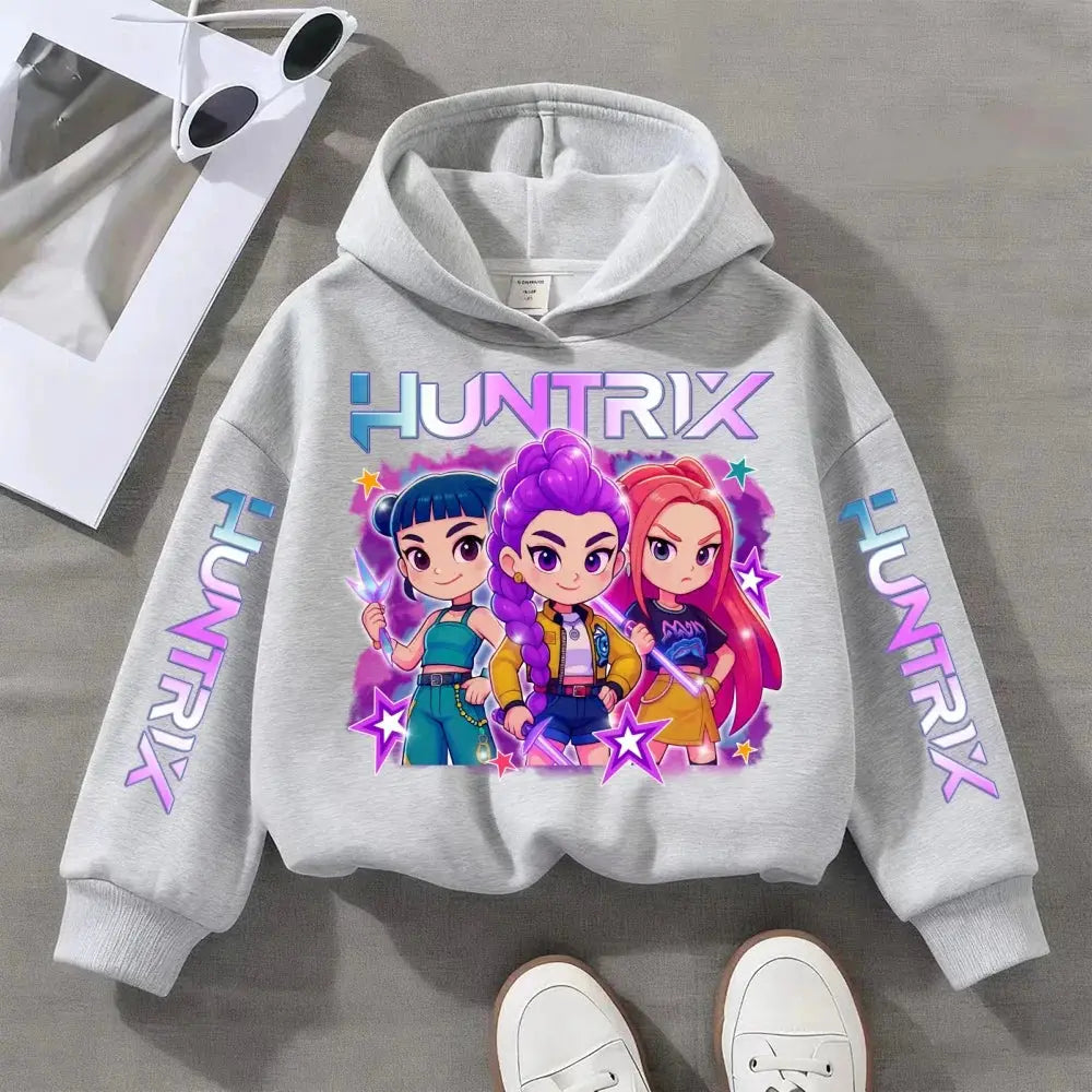 Witch Hunter Group Zoey Cosplay Costume Girls Womens Halloween Party Costumes Demon Hunter Idol Girl Group Purple Casual Hoodie Trikidsworld