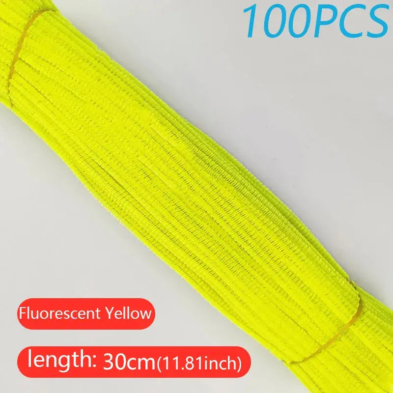 100PCS Colorful Twisted Rod DIY Handcraft Bar Wire Imaginative Wool Root Fluffy Bar Iron Wire Sticks Art Kids Educational Toys Trikidsworld