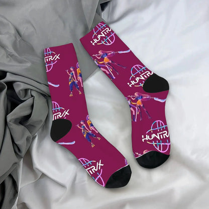 Baby Saja KPop Demon Hunters Chibi Art Stockings Custom Leisure Socks Autumn Non Skid Socks Men Outdoor Sports Medium Soft Socks Trikidsworld