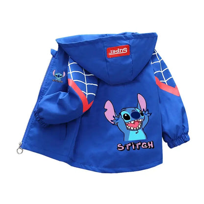 Kids labubu Clothes Autumn Baby Boys Girls Jacket Fashion Cartoon Stitch Print Outerwear for Kids Clothes Children Summer Coat Trikidsworld