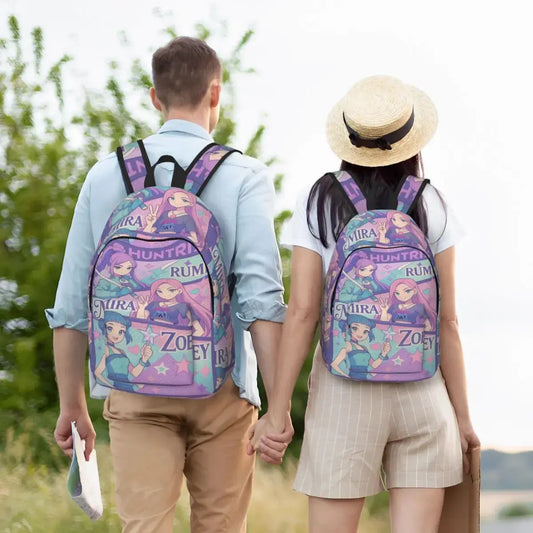 Huntrix Girls Kpop Demon Hunter Rumi Mira Zoey Retro Backpack Teen Large Backpacks Polyester Casual School Bags Travel Rucksack Trikidsworld