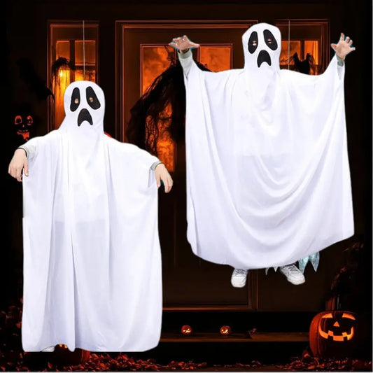 1 set of Halloween Cloak Party White Clothes Masquerade Kids Funny Ghost Cloak Halloween Ghost Festival Prank Party Decoration Trikidsworld