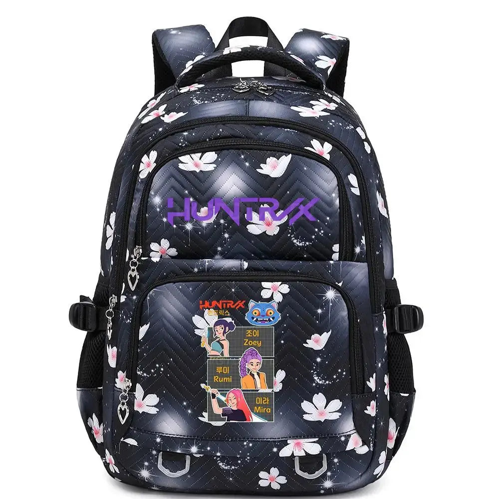 KPop Demon Hunters Backpack Rumi Mira Zoey HUNTR/X Saja Boys Print Cartoon School Bag Large Capacity Student Travel Backpacks Trikidsworld