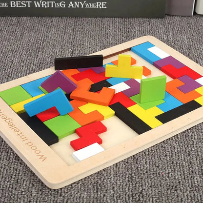 3D Wooden Russia Puzzle Baby Early Education Color Shape Game Children Thinking Logic Square Toy Puzzle For Kids Christmas Gifts Trikidsworld