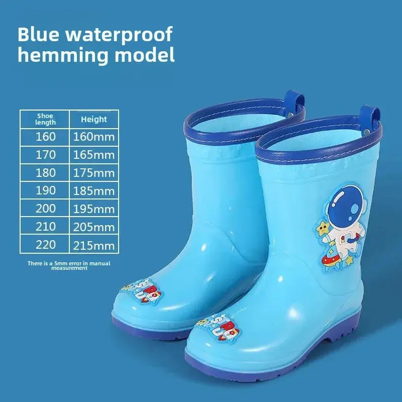 Children's Rain Boots Anti-Slip Fleece Lined Waterproof Unisex Detachable Booties for Kindergarten Baby Shoes Trikidsworld