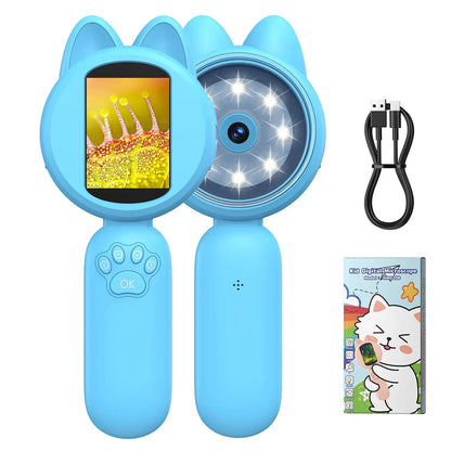 Digital Handheld Microscope with IPS Screen & LED – Kids STEM Tool Trikidsworld