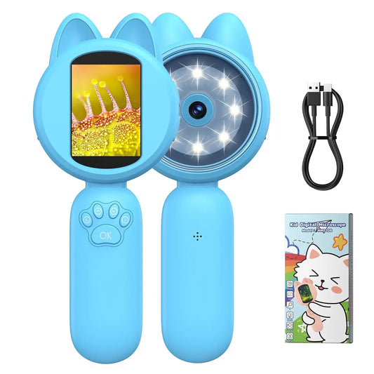 Digital Handheld Microscope with IPS Screen & LED – Kids STEM Tool Trikidsworld