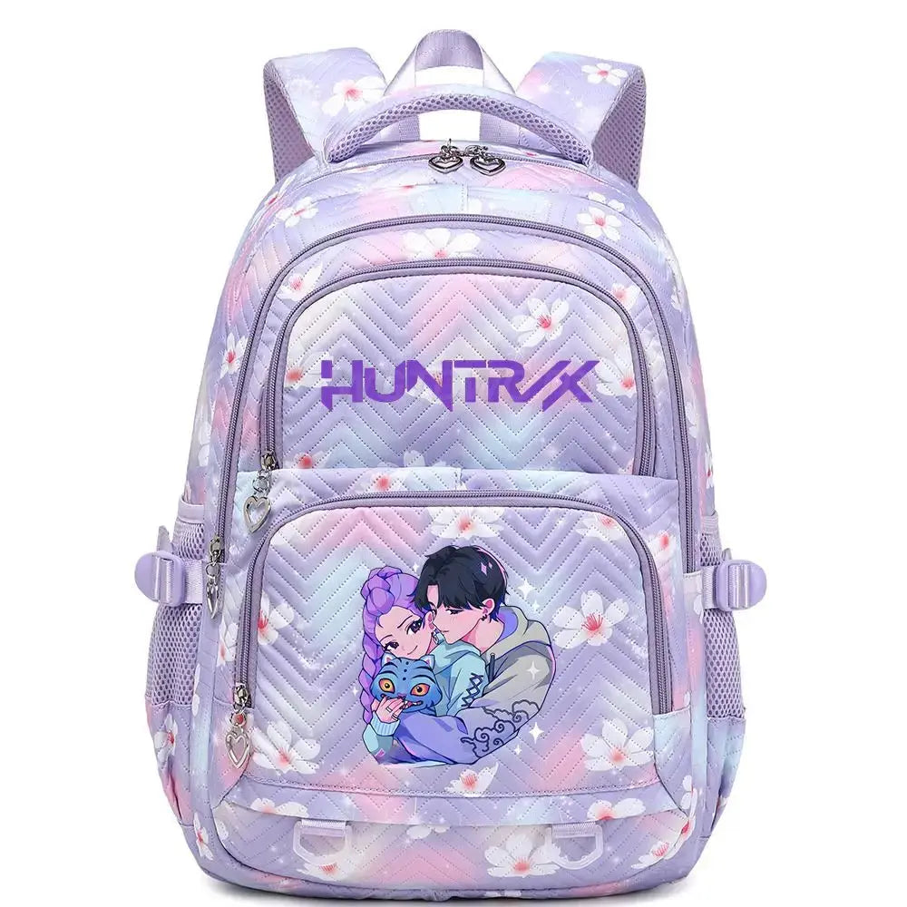 KPop Demon Hunters Backpack Rumi Mira Zoey HUNTR/X Saja Boys Print Cartoon School Bag Large Capacity Student Travel Backpacks Trikidsworld