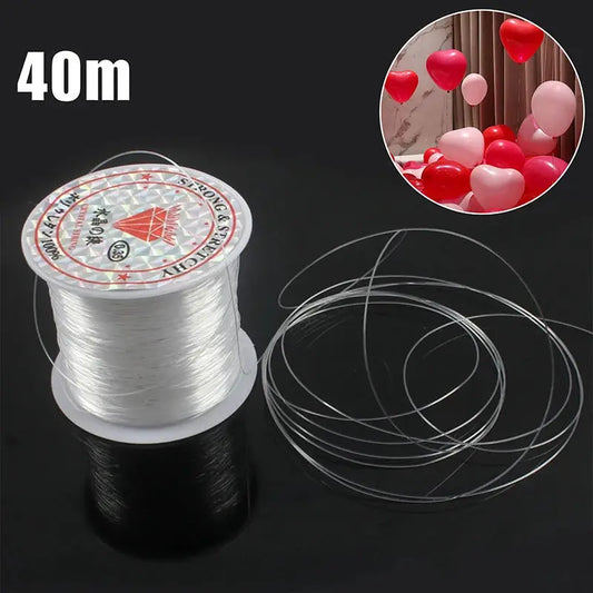 Clear Nylon 40m Invisible Thread for Balloons and Decorations. Trikidsworld