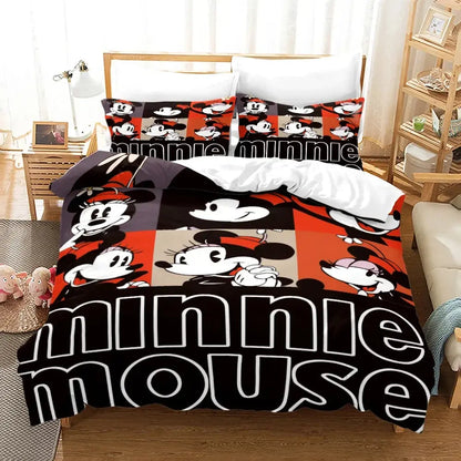 Mickey Minnie Mouse Bedding Sets Comforter Quilt Bed Cover Duvet Cover Pillow Case 2-3 Pieces Sets Kids Adult Size Trikidsworld