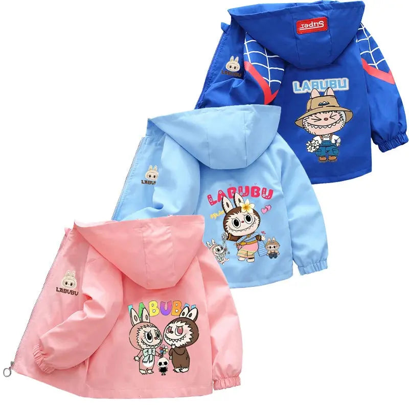Kids labubu Clothes Autumn Baby Boys Girls Jacket Fashion Cartoon Stitch Print Outerwear for Kids Clothes Children Summer Coat Trikidsworld
