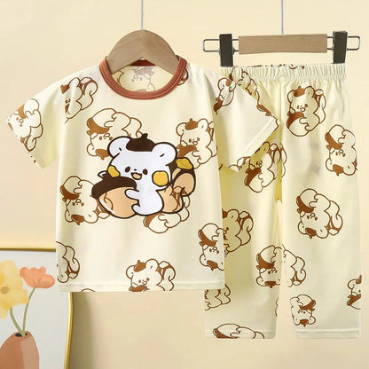 Children Underwear Set Pure Cotton Summer Autumn New Boys Long-sleeved Pajamas Girls Home Clothing Children's Clothing Trikidsworld