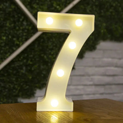 Alphabet Letter LED Lights Luminous Number Lamp Decor  Battery Night Light for home Wedding Birthday Christmas party Decoration Trikidsworld