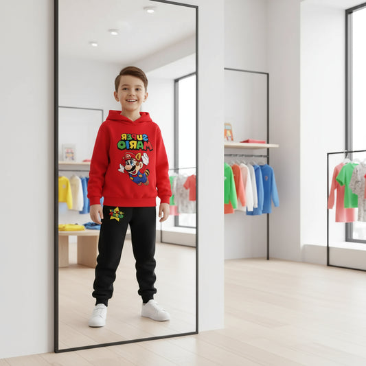 Super Mario Bros Boy Girl Hoodie Suit Spring Autumn Kids Hooded Sportswear Setspants Boys Pokemon Clothes 2-14 Years Children's Trikidsworld