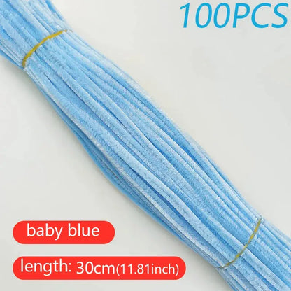 100PCS Colorful Twisted Rod DIY Handcraft Bar Wire Imaginative Wool Root Fluffy Bar Iron Wire Sticks Art Kids Educational Toys Trikidsworld