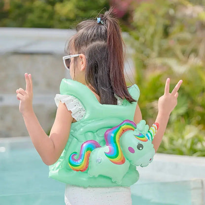 Swimming Ring Cartoon Unicorn Inflatable Pool for Baby Kids Swimsuit Buoyancy Vest Life Jacket Infant Float Pool Accessories Toy Trikidsworld