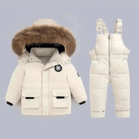 Children Winter Warm Down Jackets Boys Jumpsuit parka Overalls Baby toddler coat Girl Clothes Kids Snowsuit Clothing Set 2pcs Trikidsworld