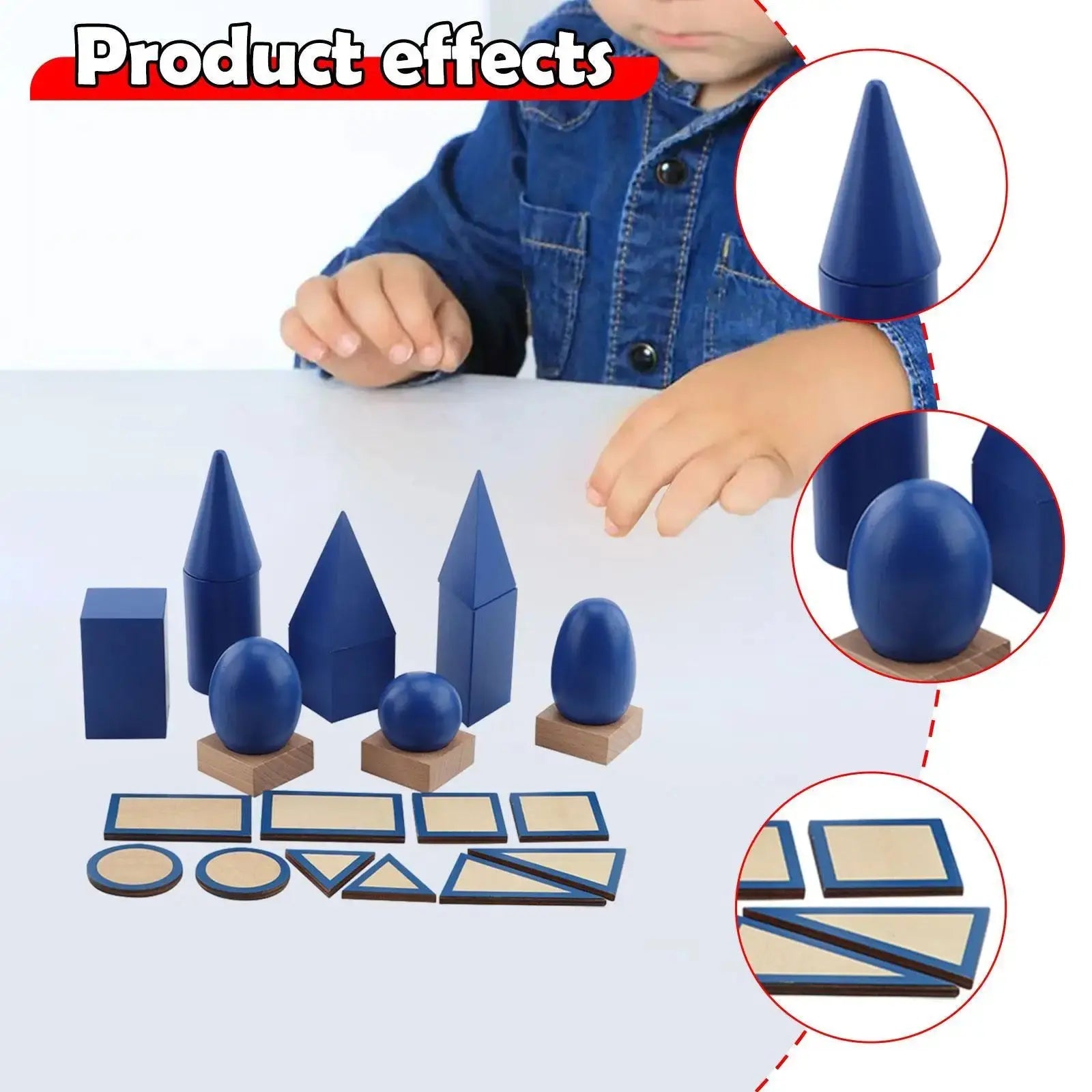 Geometric Solids Blocks Set for Kids - Interactive Shape Sorting Toy with Cylinders for Parent-Child Play 3+ Years Boys & Girls Trikidsworld