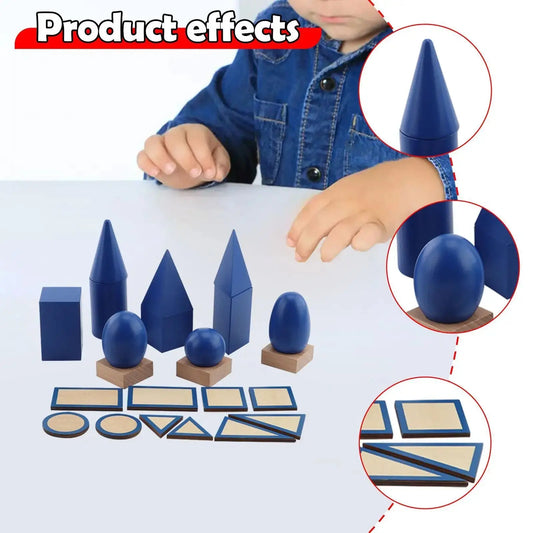 Geometric Solids Blocks Set for Kids - Interactive Shape Sorting Toy with Cylinders for Parent-Child Play 3+ Years Boys & Girls Trikidsworld